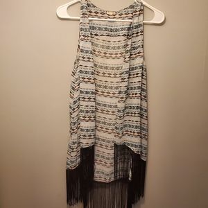 Eyeshadow Womens Large Cover-up with Black Fringe